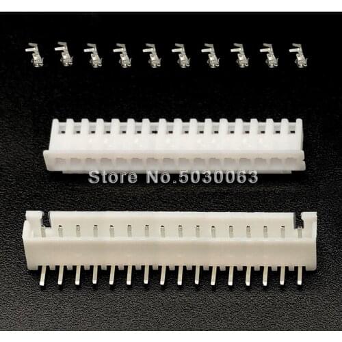 10Sets XH2.54 XH-16AW 16Pin 16p Wire Connector 2.54mm 90 degrees Curved Bending needle Terminal Kit/Housing/ Pin Header JST TJC
