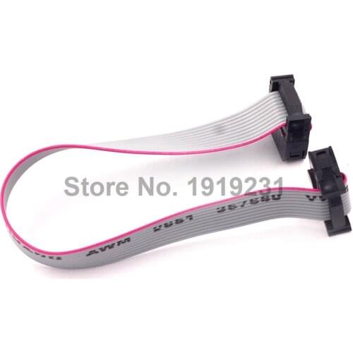 10pcs 10pin (2X5) IDC Flat Ribbon Cable wire for ISP JTAG 2.54mm spacing header 20CM