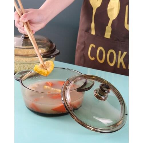 1L Transparent Glass Mixing Bowl Instant Noodle Soup ramen Bowl Dessert Fruit salad plate with Lid Handle Household Tableware