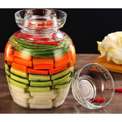 2500/5000/7500/10000 ml Thicken Transparent Glass Pickle Jars Kimchi Jar Home Vegetables Pickled Bottle Food Sealed Storage Cans