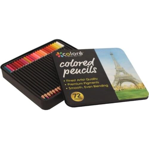 72 Color Lead Iron Boxed Pencil Set High Quality Environmental Protection Painting Foreign Trade Stationery Set