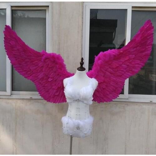 Free shipping Rose-red angel wings Feather DIY series performance cosplay props