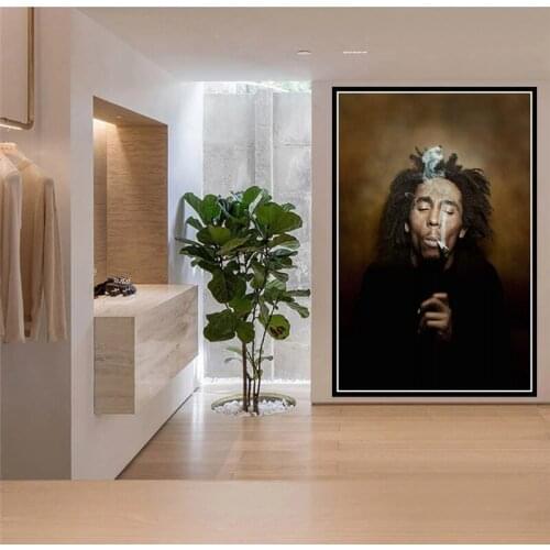 Bob Marley Singer Star Rip Canvas Painting Posters And Prints Wall Art Picture Music Decoration Home Decor Cuadro Decorativo