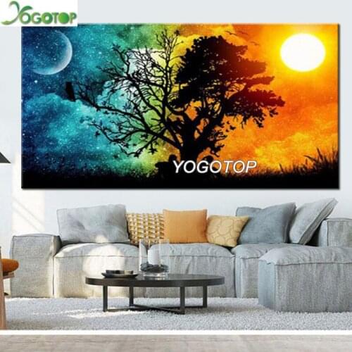 Large moon tree, sun Landscape Crafts Diamonf Painting,Mosaic 5D DIY diamond Embroidery, Crafts and Sewing Thread, Mural YY2612