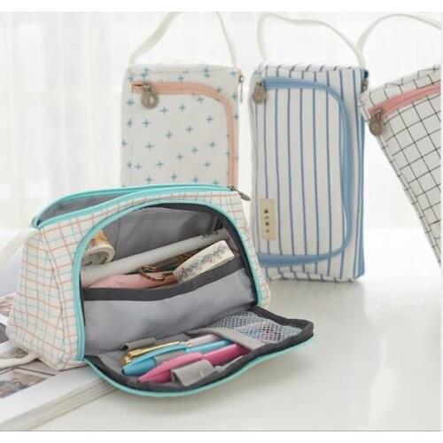 Big Size Large Capacity Korean Cute Pencil Case Drawing Brush Bag For Girls Boys Makeup Storage Handbag School Stationery Gift