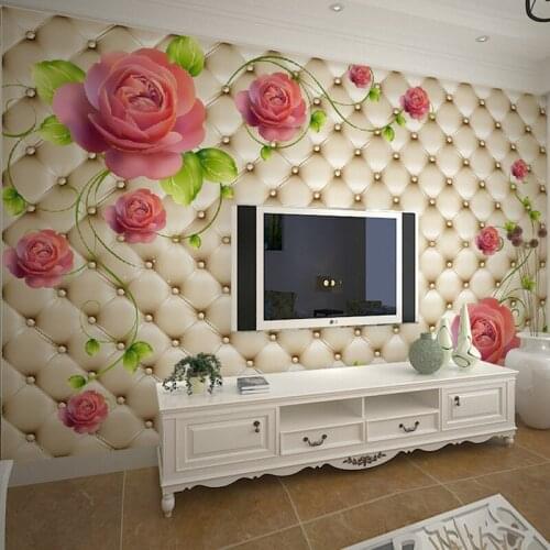 CJSIR Papier Peint 3d Wall Mural Wallpaper Photo Wallpaper Flowers Tv Sofa Background Wall Papel De Parede Floral Wall Paper