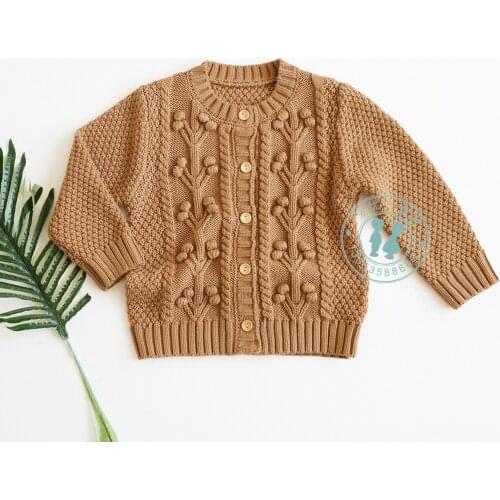 Kids Knitted Coats 2021 Autumn Winter New Baby Girls Boys Casual Hairball Knit Sweater 2-7 Y Toddler Sweater Childrens Clothing