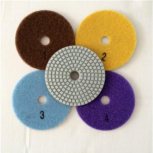 Dia.100mm diamond 4-steps white polishing pads