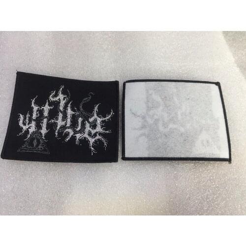 Customized paper backing woven patch 100pcs lot/ woven patch /embroidered patch/over locking patch