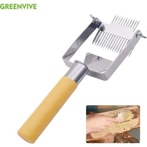 Beekeeping Tools Plastic Handle Stainless Steel Bee Hive Uncapping Fork Scraper Shovel Honey Fork Double Header Adjustable