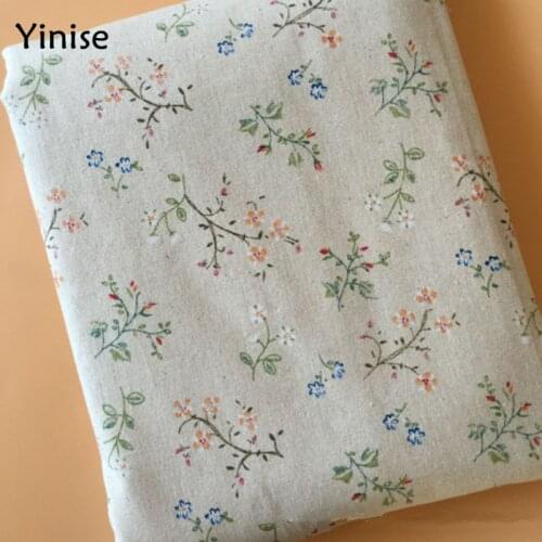 LINENCotton Fabric For Clothing Quilting FLOWERS Twill Fabrics Cloth DIY Sofa Curtain Tablecloth Cushion CRAFT SEWING Materiasl