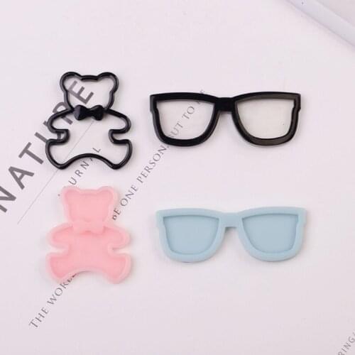 Bear Glasses Epoxy Resin Mold Ornaments Casting Silicone Mould DIY Crafts Mold T84A