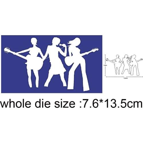 Guitar Girl Band Metal Cutting Dies Embossing Die Cut Mold Scrapbooking dies Paper Craft Knife Mould Blade Punch Stencils dies