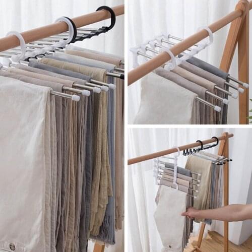 Multifunctional Clothes Hanger Storage Pants Cloth Hangers Storage Rack Multilayer Cloth Hanger Closet Organizer
