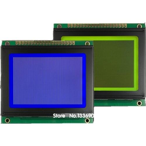 1pcs 128X64 12864 128*64 DOTS LCD module 5V display screen with st7920 controller Serial spi or parallel port Yellow green