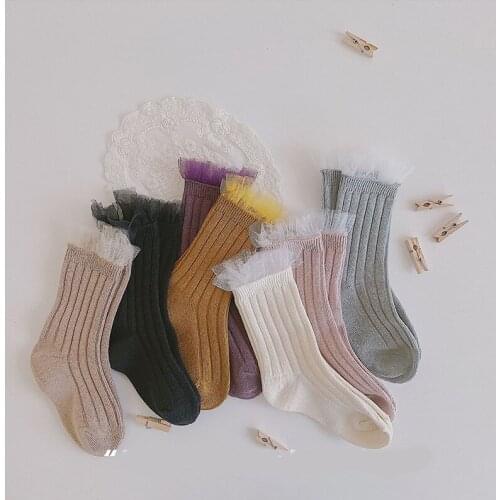 Kids Cotton Lace Socks Children Toddler Girl Spring Funny Cute Princess Frilly Ruffle Short Sock Kawaii Baby Accessories Fashion