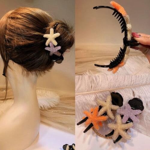 Newest Hair Clip Crystal Starfish Crabs for Hair Big Hair Claw Clips Ponytail Holders Hair Accessories for Women Hair Pins