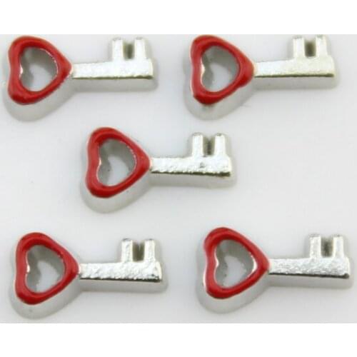Key To Heart Floating Charms Fit Living Memory Floating Locket For Valentines Day Gift 20pcs