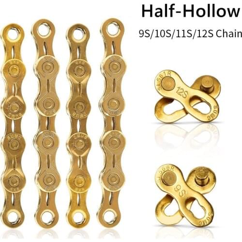 Semi-Hollow Bicycle Chain 9/10/11/12EL Speed 116/126 Link Rainbow Mountain MTB Road Bike Chain For Shimano Sram Campagnolo