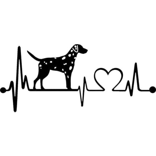 S51234 Various Sizes/Colors Car Stickers Vinyl Decal Dalmatian Heartbeat Dog Motorcycle Decorative Accessories Creative