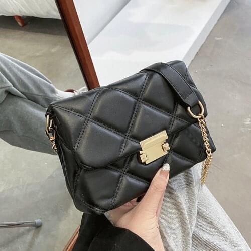 Crossbody Bags for Women Diamond Lattice Shoulder Bag Sac 2021 Luxury Designer Handbags Women Leather Messenger Bags Chains New