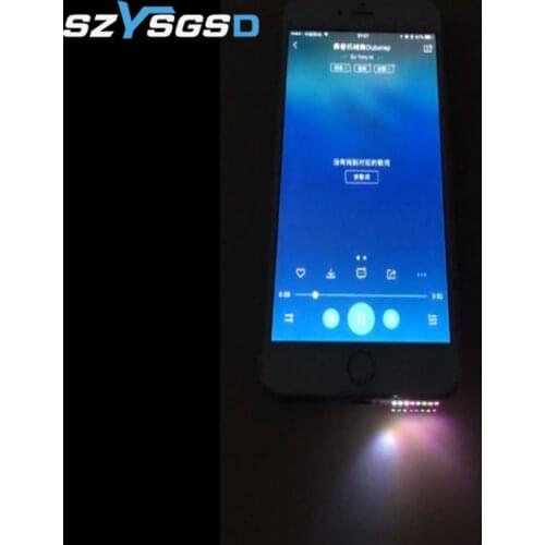 SZYSGSD LED Light Smart Phone LED Flash Light for Iphone 6 6s 7 7 Plus 8 Colorful Bottom iglow Led Light Music Lamp