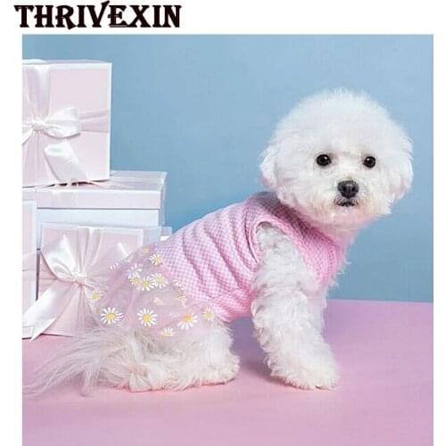 Spring Summer Dog Dress Clothes Pet Lace Net Yarn Skirt for Small Dogs Chihuahua Puppy Cat Pets Clothing