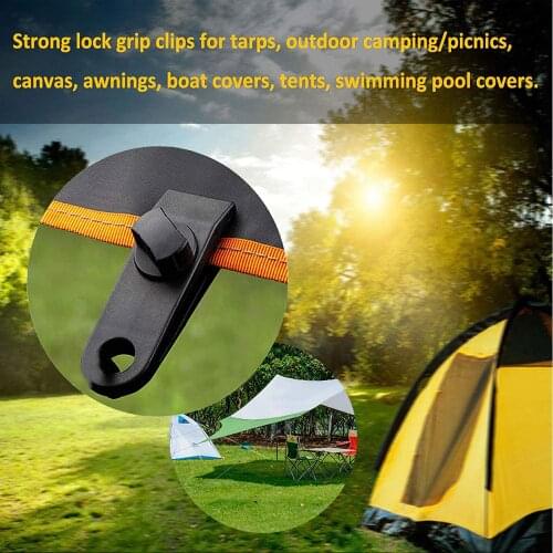 Windproof Tent Clips Set Easy to Use Elastic Cords Set High Quality Awning Hooks Set Multifunctional Tent Wind Rope Clips Tent