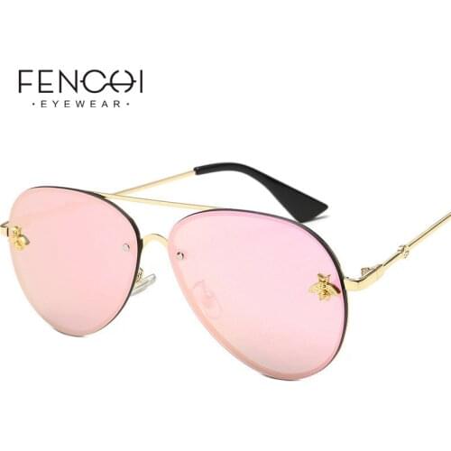 2019 Vintage Sakura Pink Oversized Pilot Bee Sunglasses Women Luxury Brand Designer Sexy Driving Sun Glasses zonnebril dames