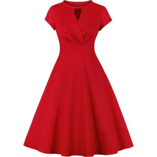 Hollow Out Wrap Bust High Waist Women Tunic Dresses Elegant Solid Rockabilly Vintage Clothing 50s Style Ladies Slim Midi Dress