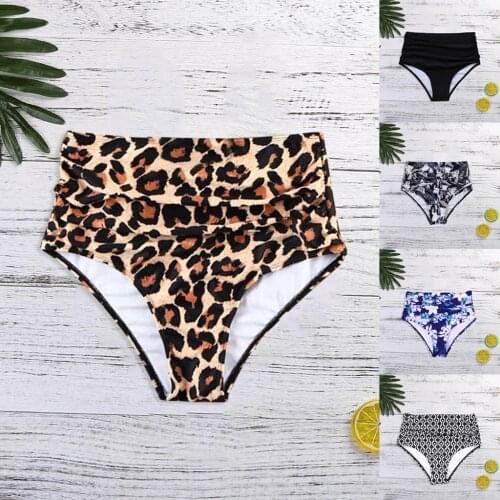 2021 Women High Waisted Bikini Swim Pants Shorts Bottom Swimsuit Swimwear Bathing Leopard Beach Bikinis maillot de bain femme
