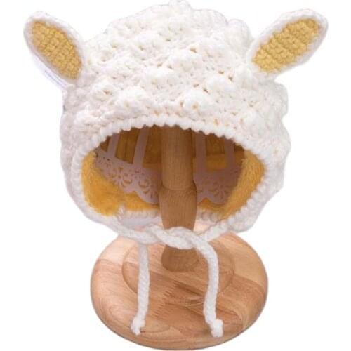 Doitbest 1 to 5 Years old Winter hat for kids White cartoon hand-made boys Beanie Child fur hats 2019 kid girls Earflap Caps