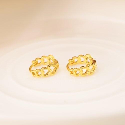 Gold Fashion jewellery heart shape stud Earrings Gift for women men earring party earring wedding bridal jewelry Christmas gifts