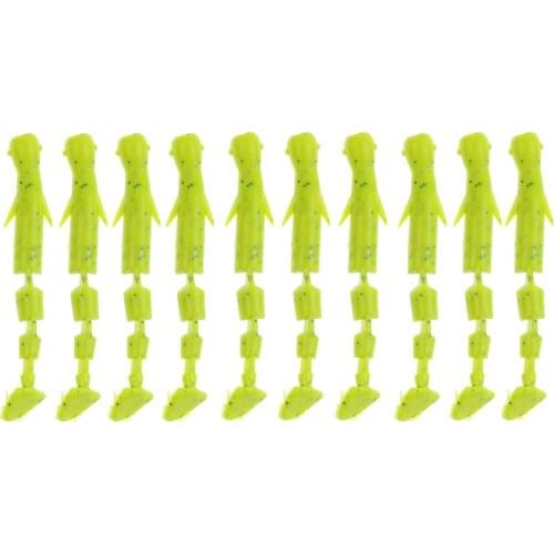 10 Pieces Fishing Lure Baits Soft Bait Worm Maggot Grub Paddle Tail T Tail Artificial Baits Multi Section