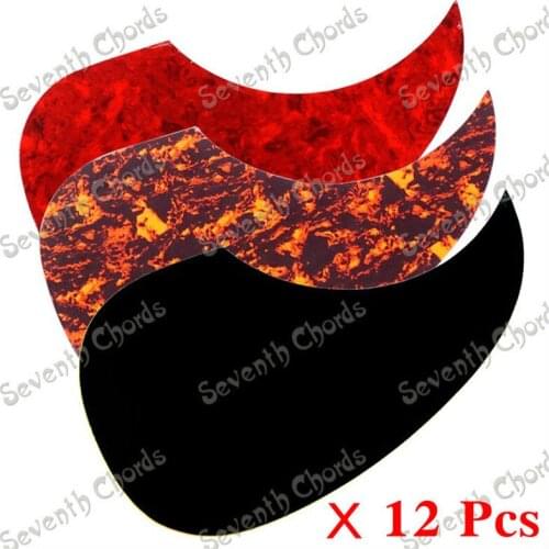 12Pcs Drop Shape 40 " 41 " Acoustic Guitar Pickguard Pick Guard Anti-scratch Plate parts Black Red Brown guitar accessories