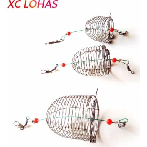 1x Stainless Steel Fishing Bait Thrower Cage Fishing Trap Basket Feeder Holder Fishing Tackle Accessories Tool S M L Hot Sale