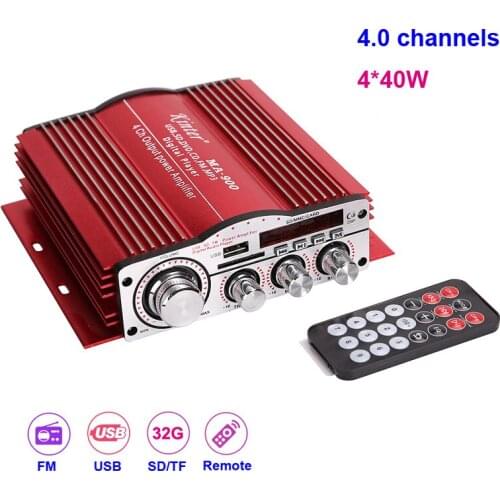 4*60W FM Mp3 Player Audio Power AMP 4 CH Four Channels Class D Digital Mp3 Decoder Equalizer Home Car Amplifier