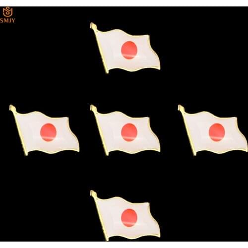 5PCS Japanese Metal Magnetic Flag Brooch Tie Backpack Lapel Patriotic Badge Safety Buckle For Men/Women For Pin Collection