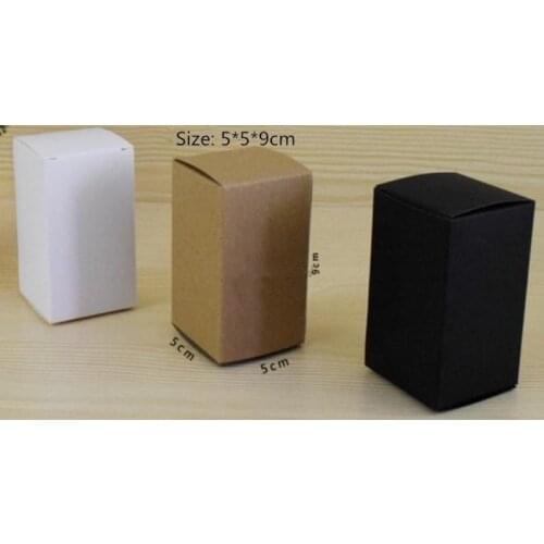 50pcs/lot-5*5*9cm White Black Kraft Paper Gift Box Cosmetic Bottle Jar Box Craft Gift Handmade Soap Candle Storage valve tubes