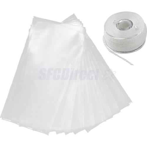 50pcs Carp Fishing PVA Water Soluble Bag Water Dissolve Bag Baits Mesh Bag 6x12cm + 20m PVA Water Dissolving String