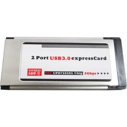 Express to USB 3.0 ExpressCard Adapter 5 Gbps PCMCIA Dual 2 Ports for NEC Chipset 34 MM Slot Express Card Converter