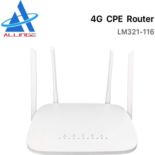 ALLINGE LM321-116 EU Asia Africa 300Mbps Wireless Wifi CPE Openwrt 4g Lte SIM Card Router Long Range External Antenna Cat6 Modem