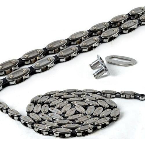 100 Knots Anti-Rust Bike Torpedo BMX Chain Bicycle Chain NX01 Olive Chains For Single Speed Bike Electric Bicycle Accessory