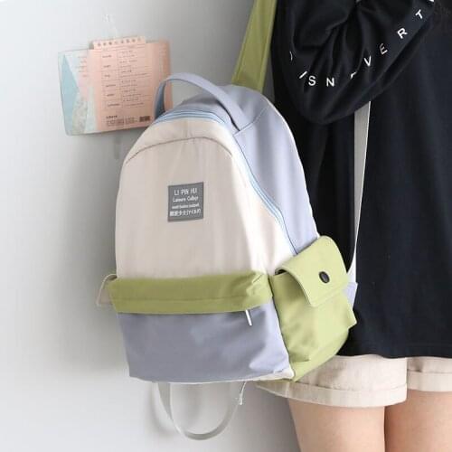 Bfuming Panelled Backpack Women Backpacks Schoolbag Teenager Girls School Backapck Portable Travel Bag