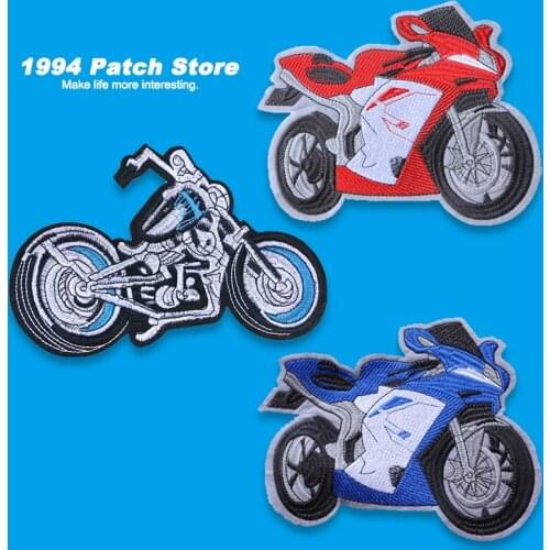 Big Blue Red Cartoon Embroidered Patch DIY Fashion Motorcycle Patterned Patch T-Shirt Sticker Clothes Iron-On Patches Needlework