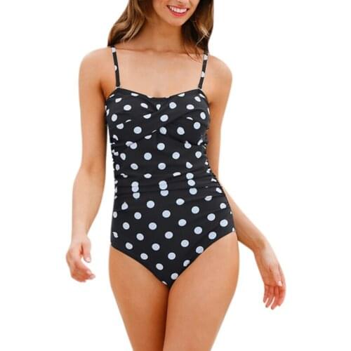 One Piece Swimsuit Women Bathing Suits Vintage Ruched Monokini Swimwear Summer Beach Wear Swim Suit Plus Size M-4XL