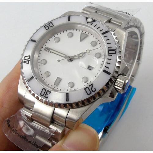 40mm Brand Sub MIYOTA 8215 NH35A SelfWinding Men Watch Sapphire Crystal Screwdown Crown Ceramic Insert Solid Back Cyclop