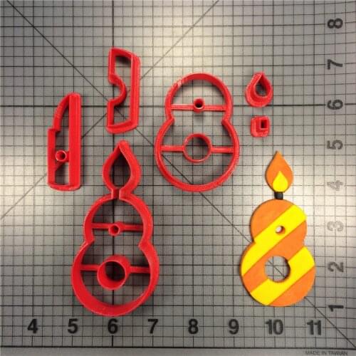 Birthday Digital Candle 8 Cookies Die Cutting Kitchen Baking Supplies Home DIY Cake Icing Decoration Kit 3D Printed Custom Seal