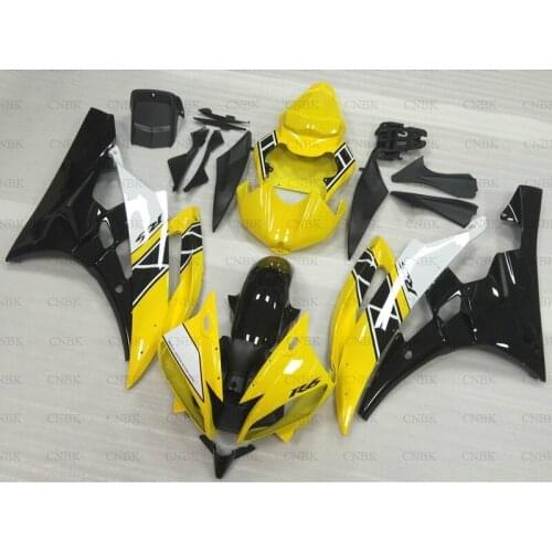 For YZF600 R6 2006 - 2007 Body Kits YZF R6 2007 Yellow Black Motorcycle Fairing for YAMAHA YZFR6 2007 Body Kits Unpainted