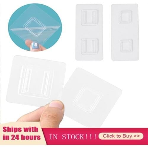 Double-sided Adhesive Wall Hooks Waterproof Self Adhesive Hooks Reusable Seamless Hanging Hook Bathroom Home Accessories